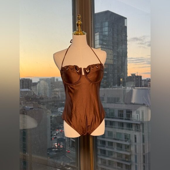 🆕 ZIMMERMANN 🧿 NWOT Devi Balconette Eyelet 1PC Bathing Suit, Sz 3AB US 8 - 10 - Picture 2 of 16